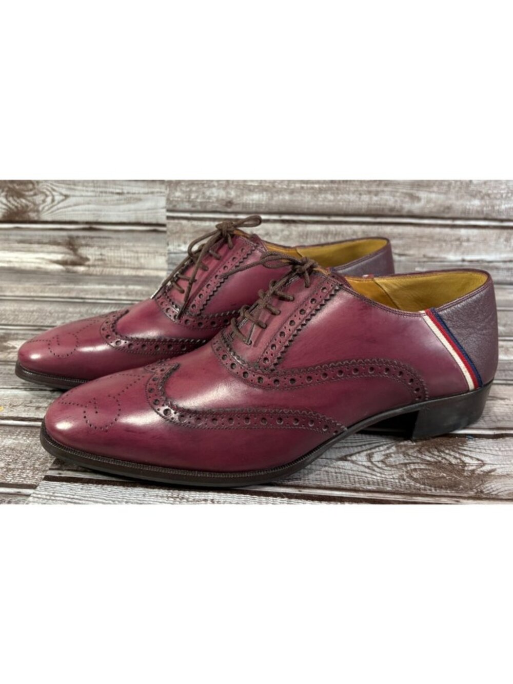 Gucci Brogue Sylvie Web Oxford Classic Signature Details Shoes size 8